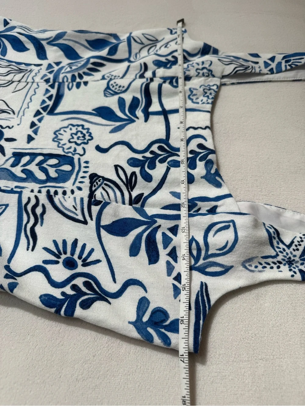 CeCe White and Blue Floral Patchwork Maxi Dress
